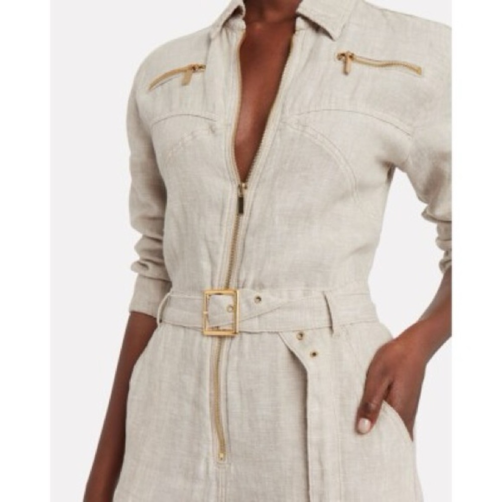 WeWoreWhat Beige Linen Jumpsuit - Picture 2 of 7